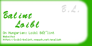 balint loibl business card